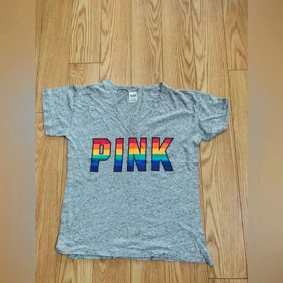 PINK VS RAINBOW TSHIRT / LEGGINGS OUTFIT  SMALL - Picture 5 of 11